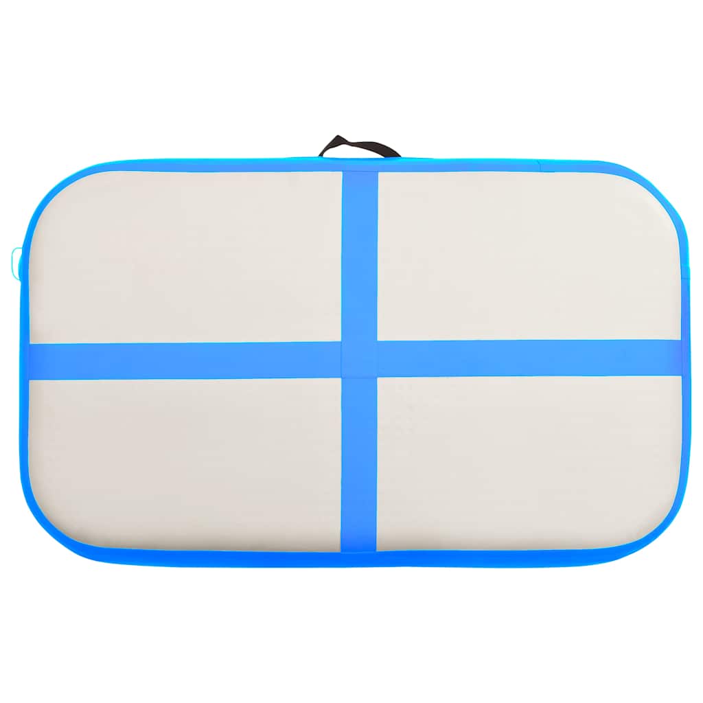 Colchão de ginástica insuflável c/ bomba 60x100x15 cm PVC azul