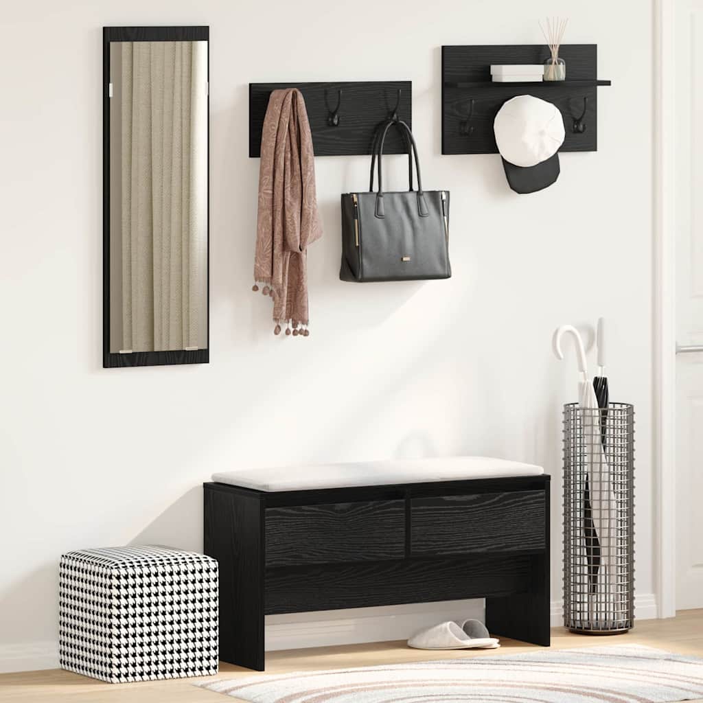 Conjunto de móveis de corredor 4 unid. carvalho preto