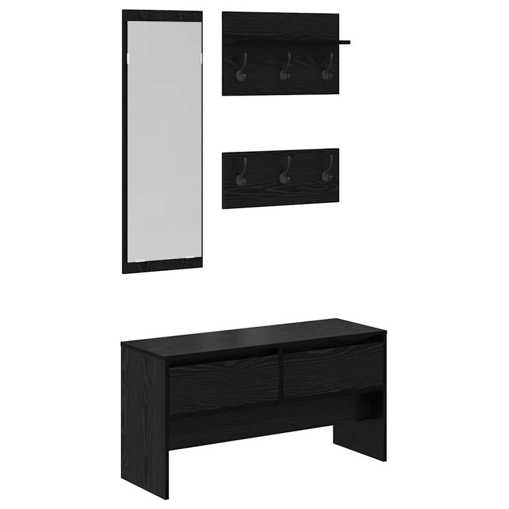 Conjunto de móveis de corredor 4 unid. carvalho preto
