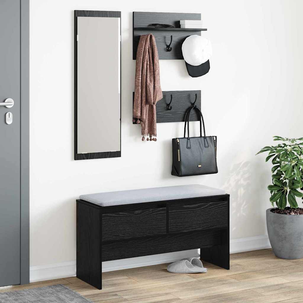 Conjunto de móveis de corredor 4 unid. carvalho preto
