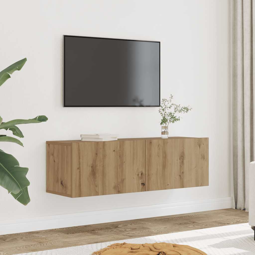 Móveis de parede para TV 2 pcs 100x30x30 cm carvalho artisiano