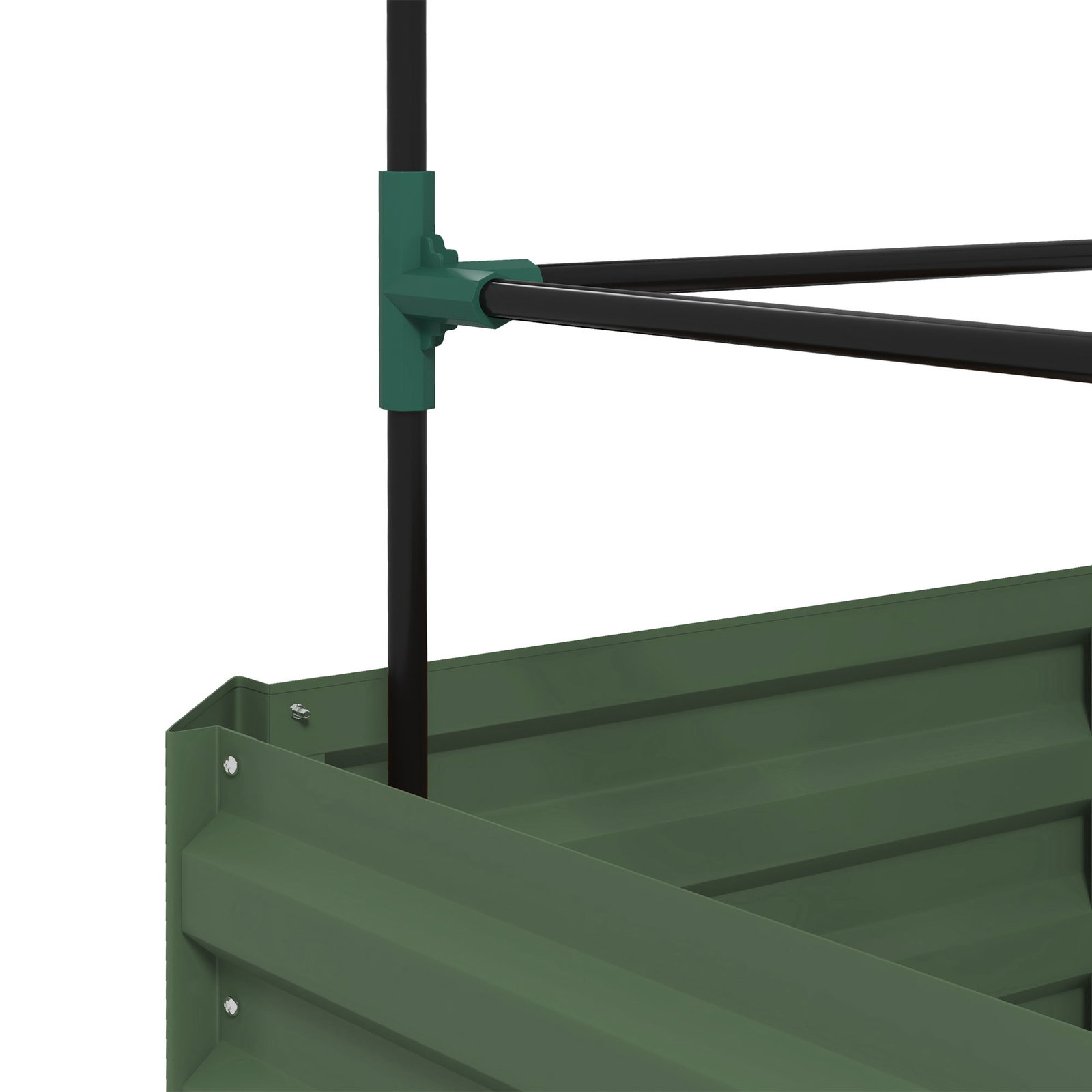 Floreira grande com treliça e base aberta para plantas trepadoras 61x61x140 cm verde