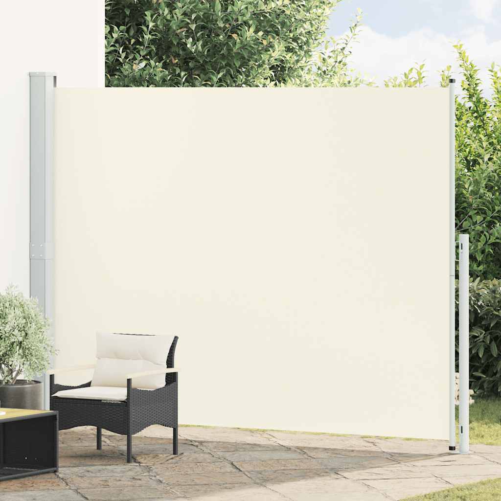 Toldo lateral retrátil para pátio 220x300 cm creme