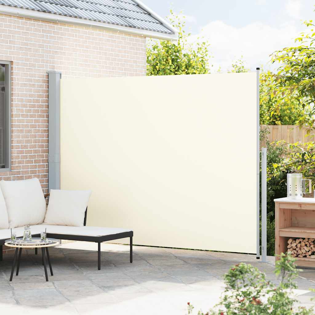 Toldo lateral retrátil para pátio 220x300 cm creme