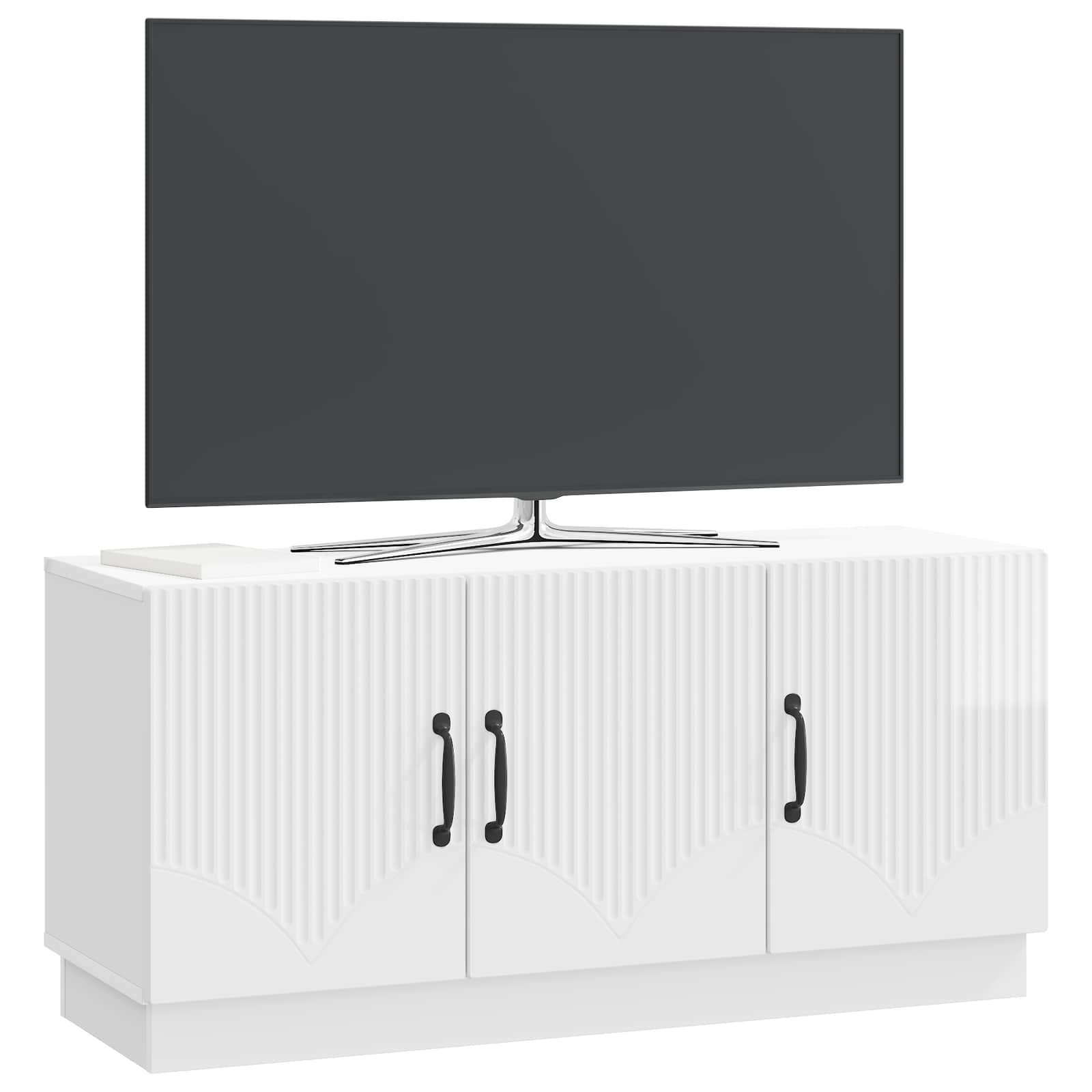 Gabinete para TV branco brilhante 99 x 34,5 x 47 cm