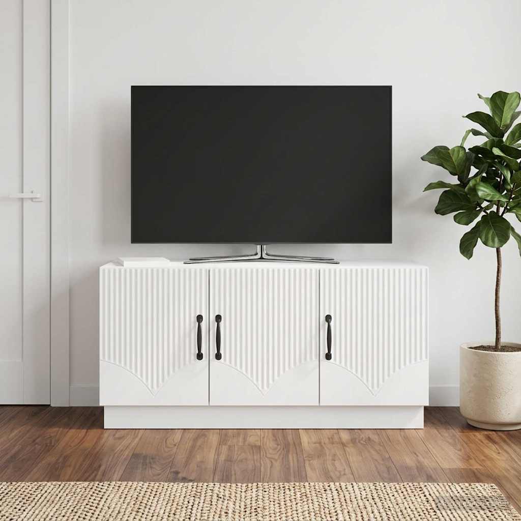 Gabinete para TV branco brilhante 99 x 34,5 x 47 cm