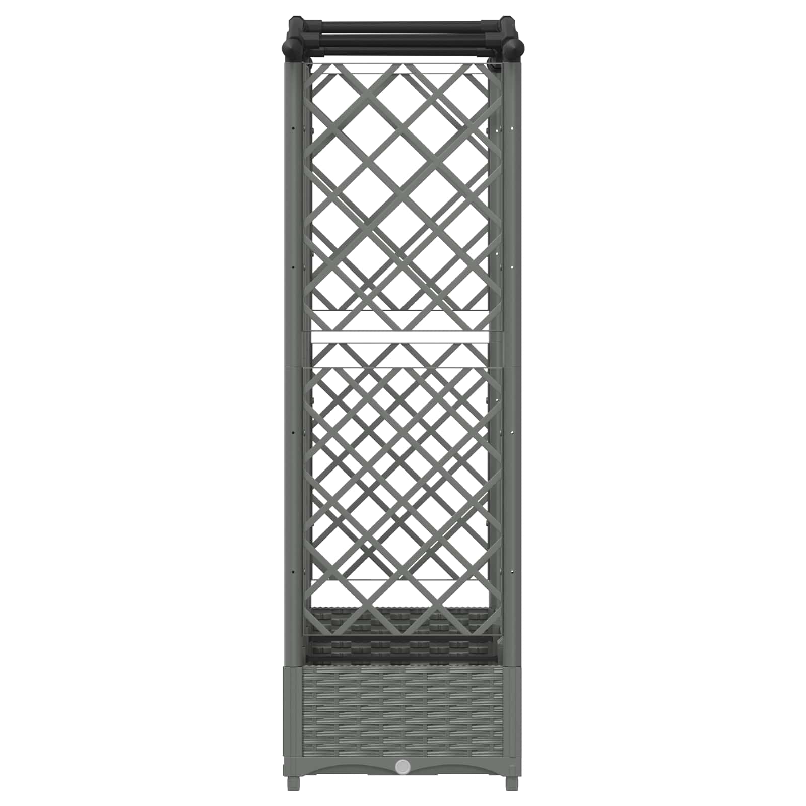 Cama elevada com treliça e telhado cinzento-claro PP