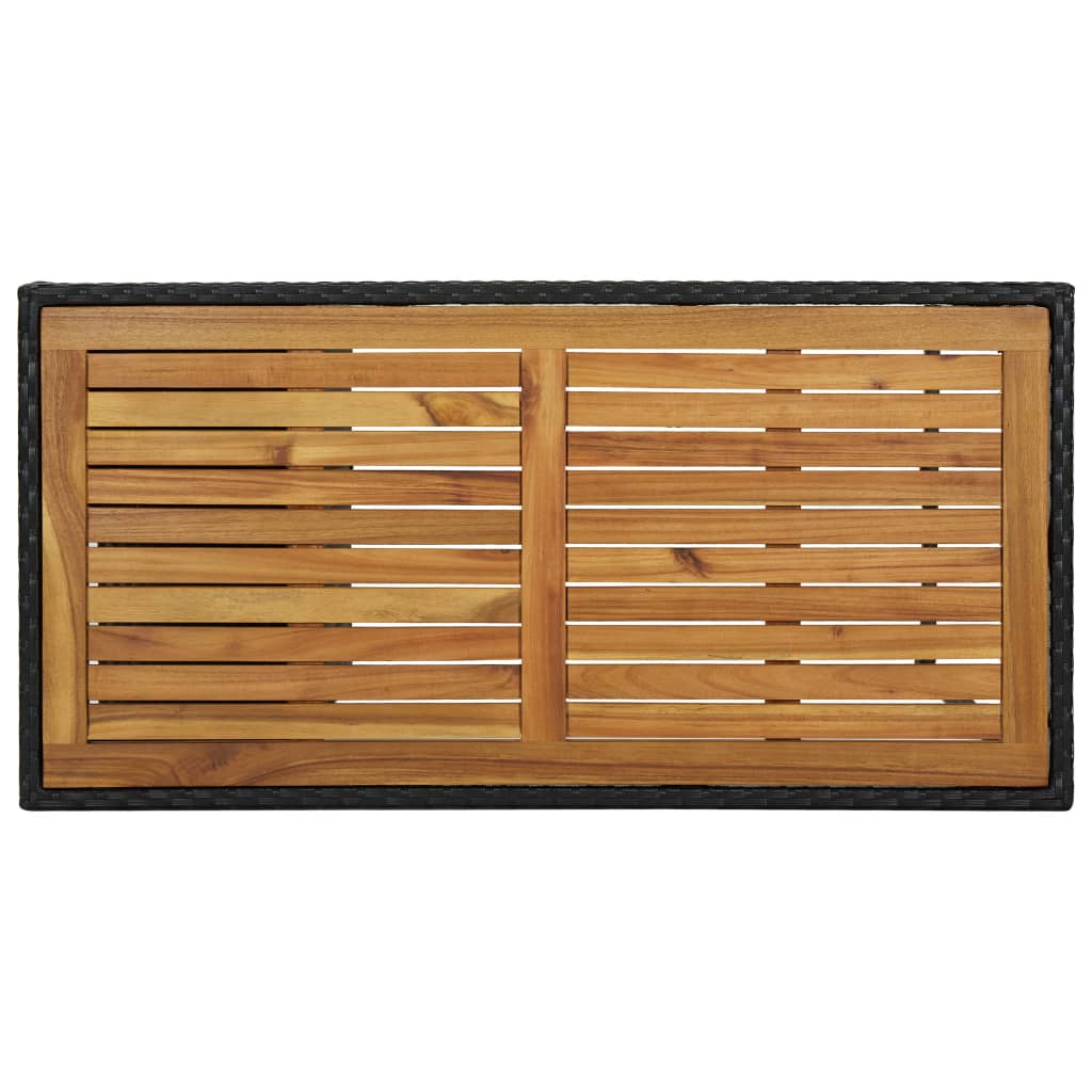 5 Pcs conjunto de bar p/ jardim c/ almofadões vime PE preto