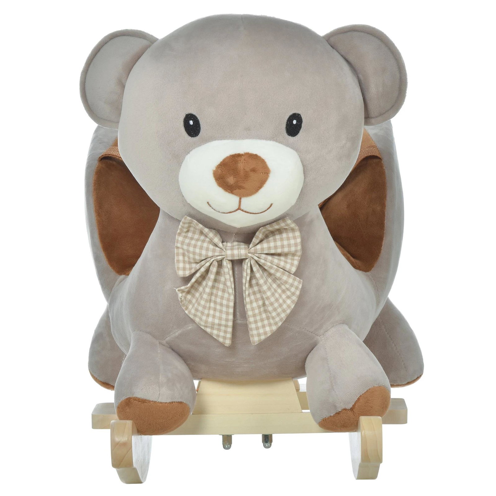 Cavalo de balanço com forma de urso para bebê acima de 18 meses com som 60x33x50