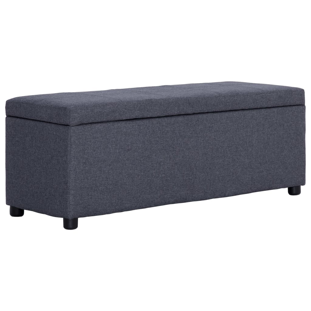 Banco c/ compartim. arrumação 116 cm poliéster cinzento-escuro