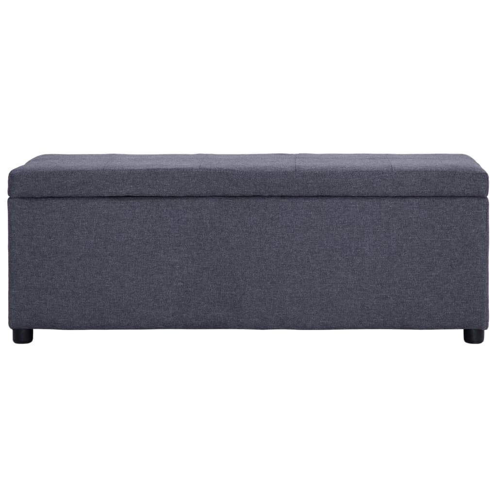 Banco c/ compartim. arrumação 116 cm poliéster cinzento-escuro