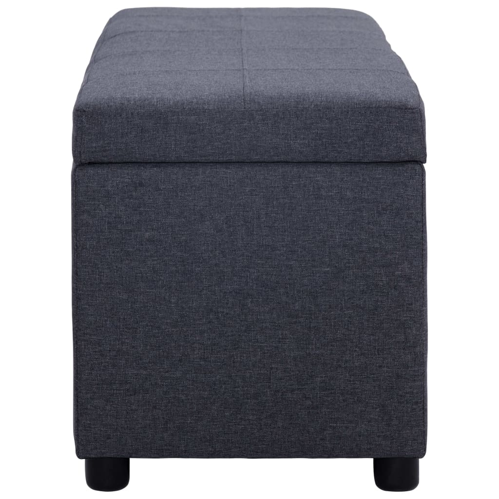 Banco c/ compartim. arrumação 116 cm poliéster cinzento-escuro