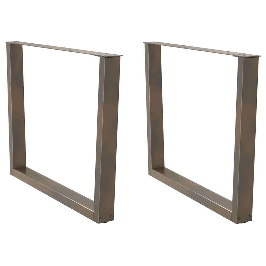Pés para mesa de jantar em formato de v, 2 peças, aço natural, 100x(72-73,3) cm, aço
