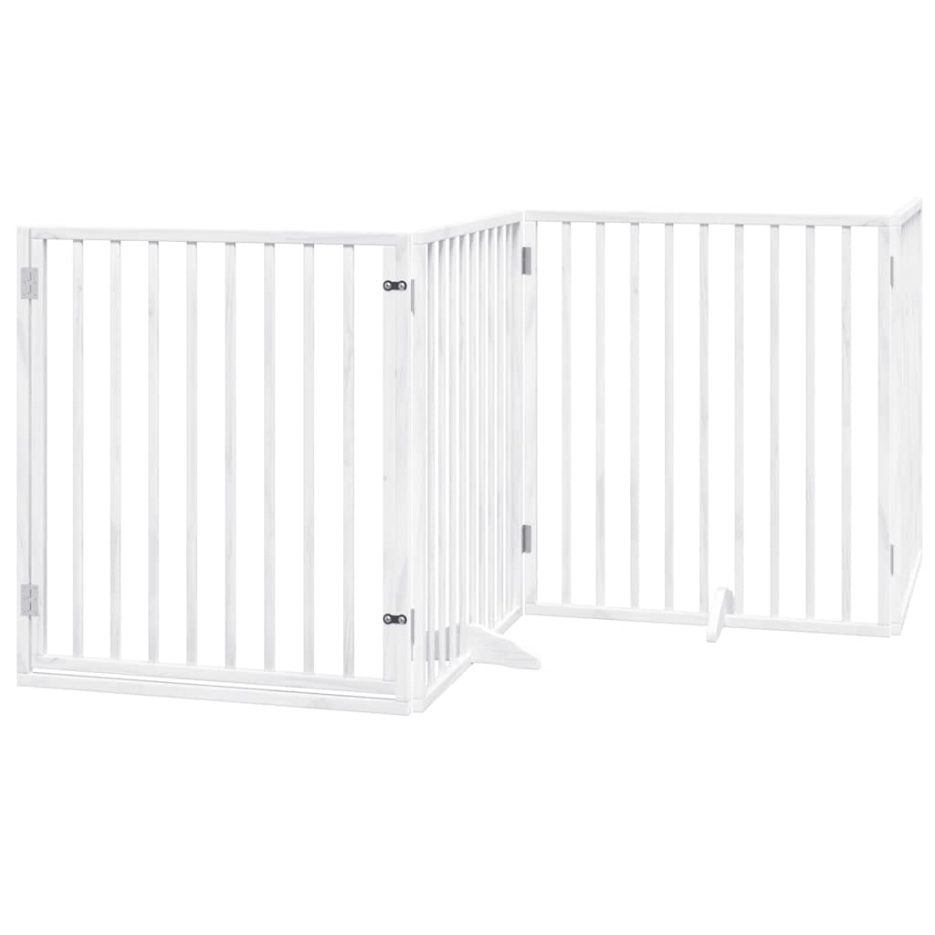 Portão p/ cães com porta dobrável 10 painéis 800cm álamo branco
