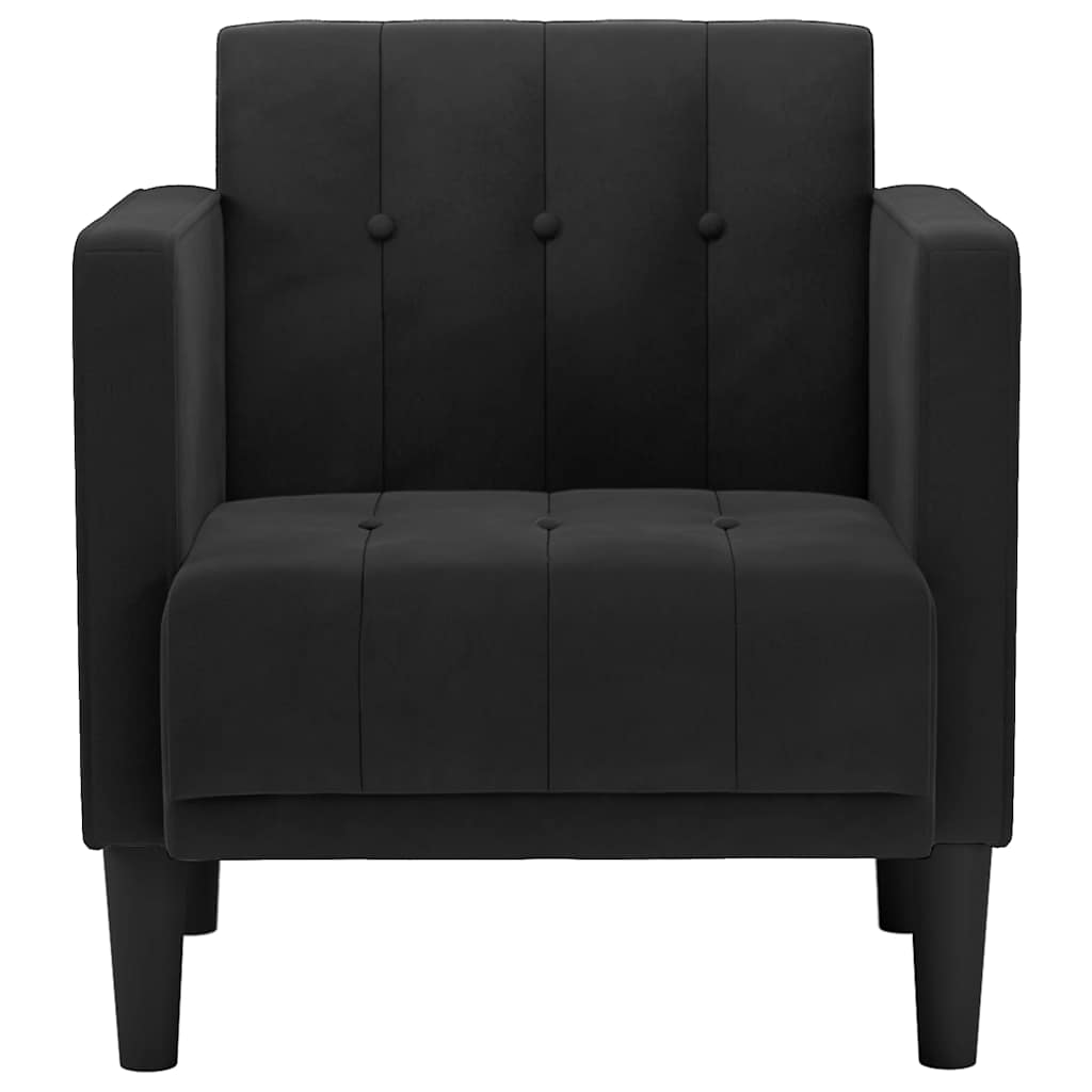 Poltrona com apoio de braços 53 cm veludo preto