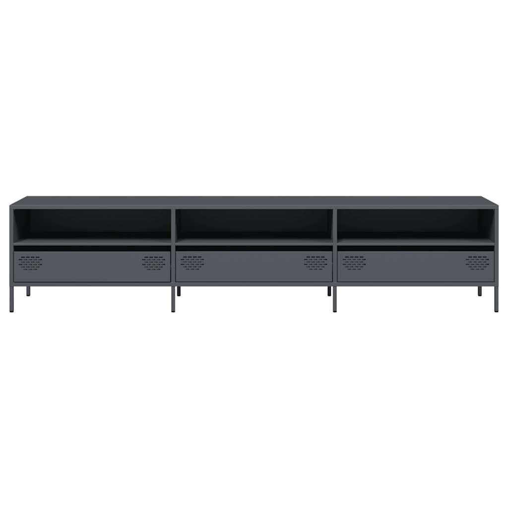 Móvel de TV 202x39x43,5 cm aço laminado a frio antracite