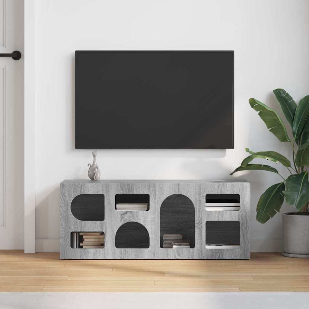 Gabinete para TV elst 100 x 35 x 40 cm cinza sonoma