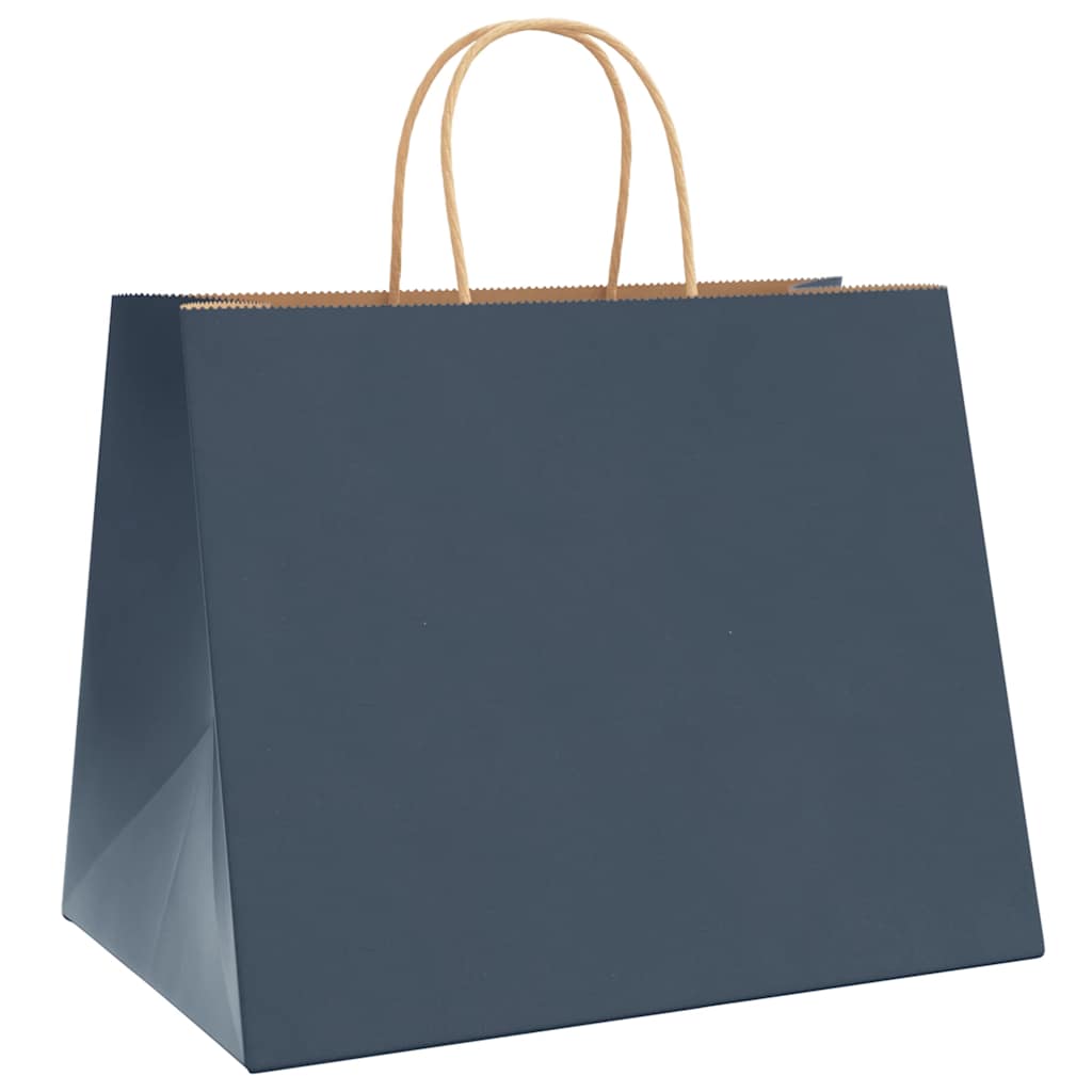 Sacos de papel 250 unid com alças azul 32x22x24 cm