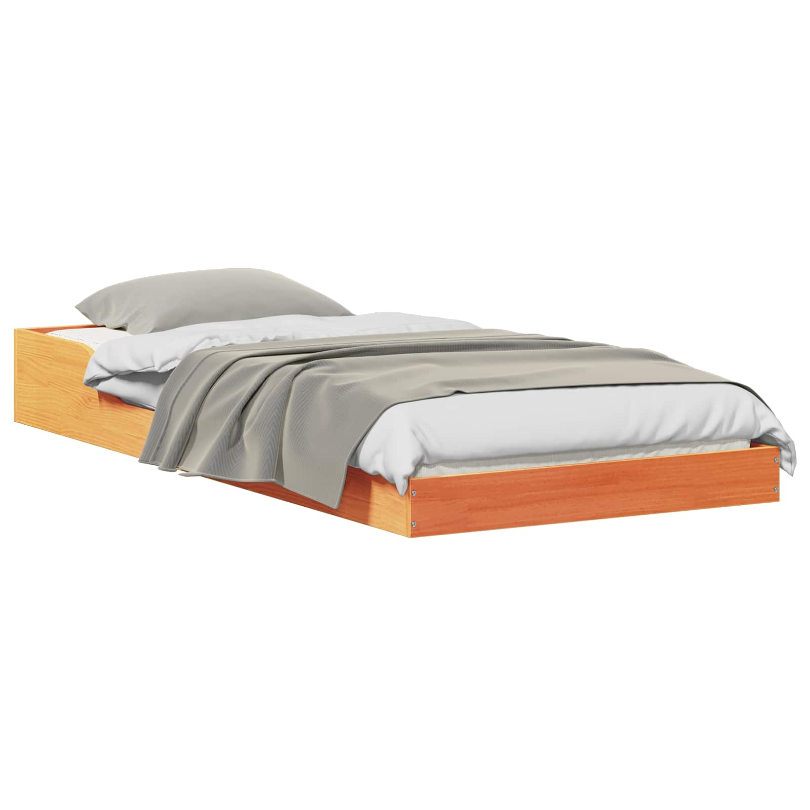 Estrutura da cama marrom cera 90 x 220 cm