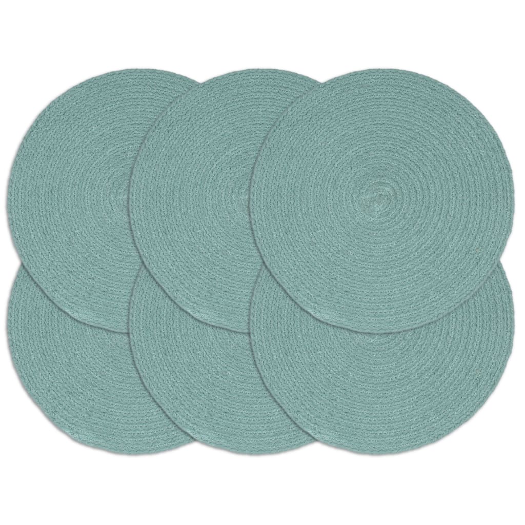 Individuais de mesa 6 pcs algodão liso 38 cm redondo verde