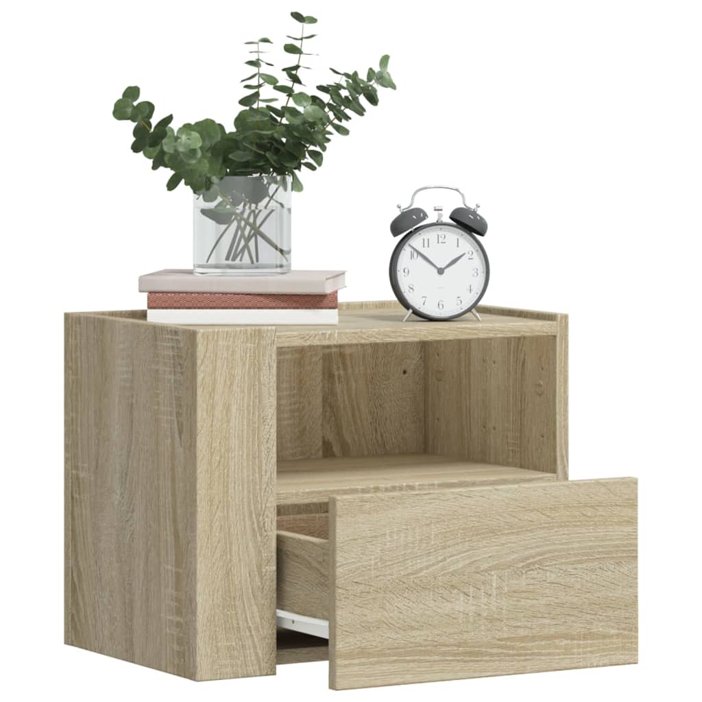Mesa de cabeceira de parede 45x30x35 cm carvalho sonoma