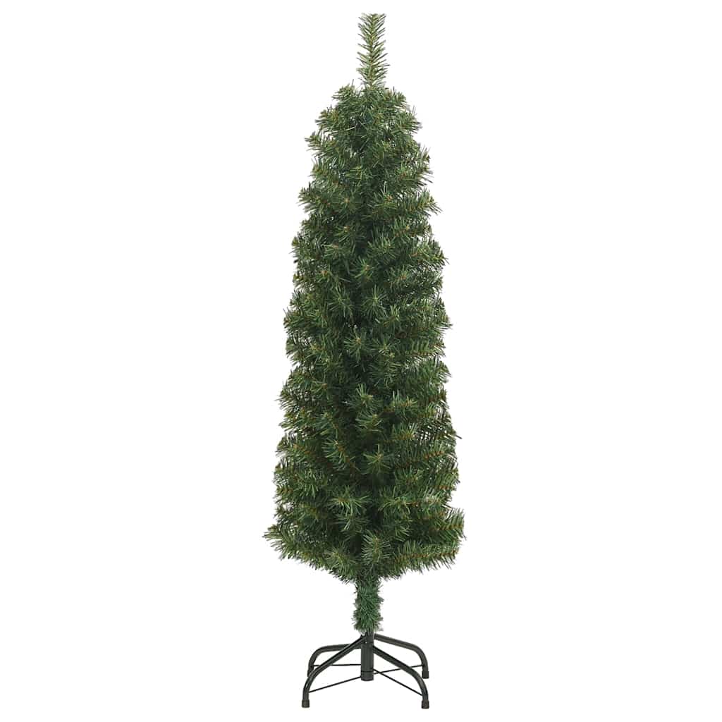 Árvore de natal artificial fina com suporte 120 cm PVC verde