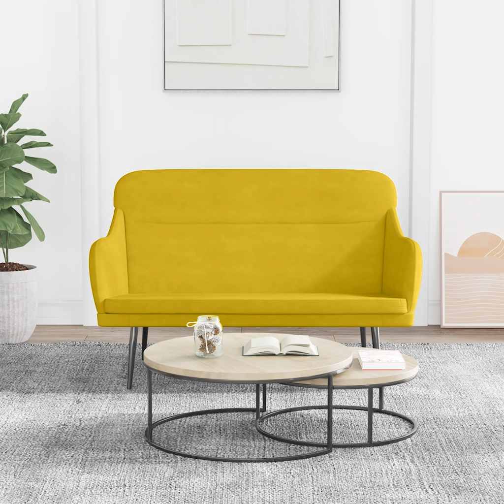 Banco 110x76x80 cm veludo amarelo