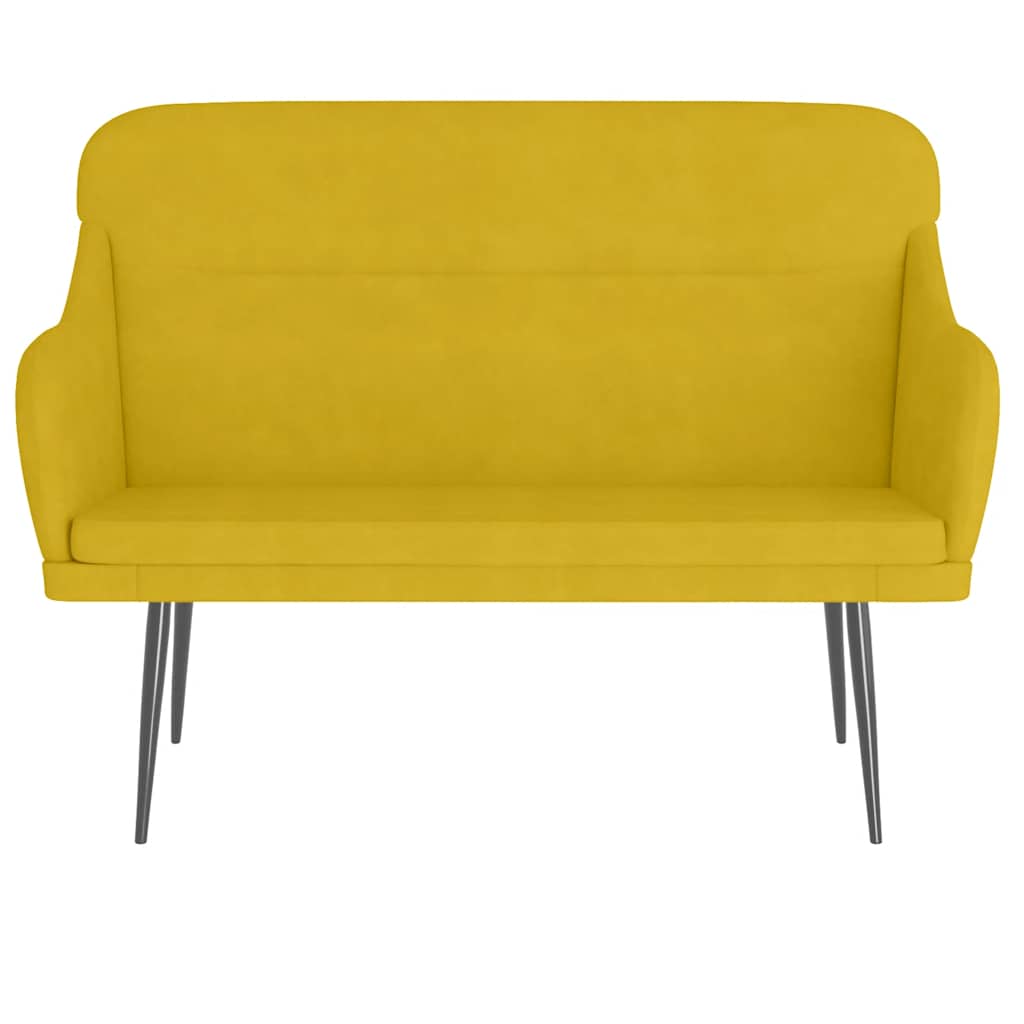 Banco 110x76x80 cm veludo amarelo