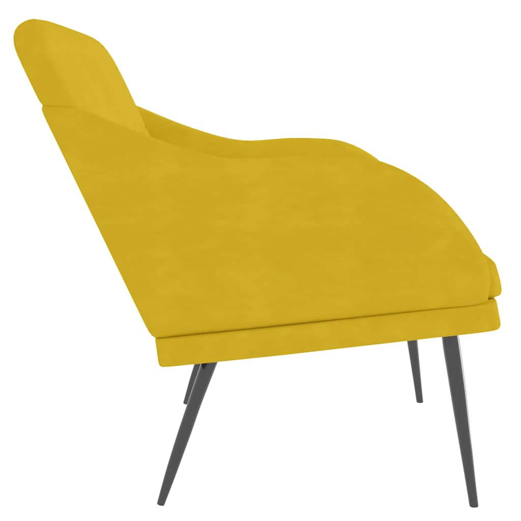 Banco 110x76x80 cm veludo amarelo