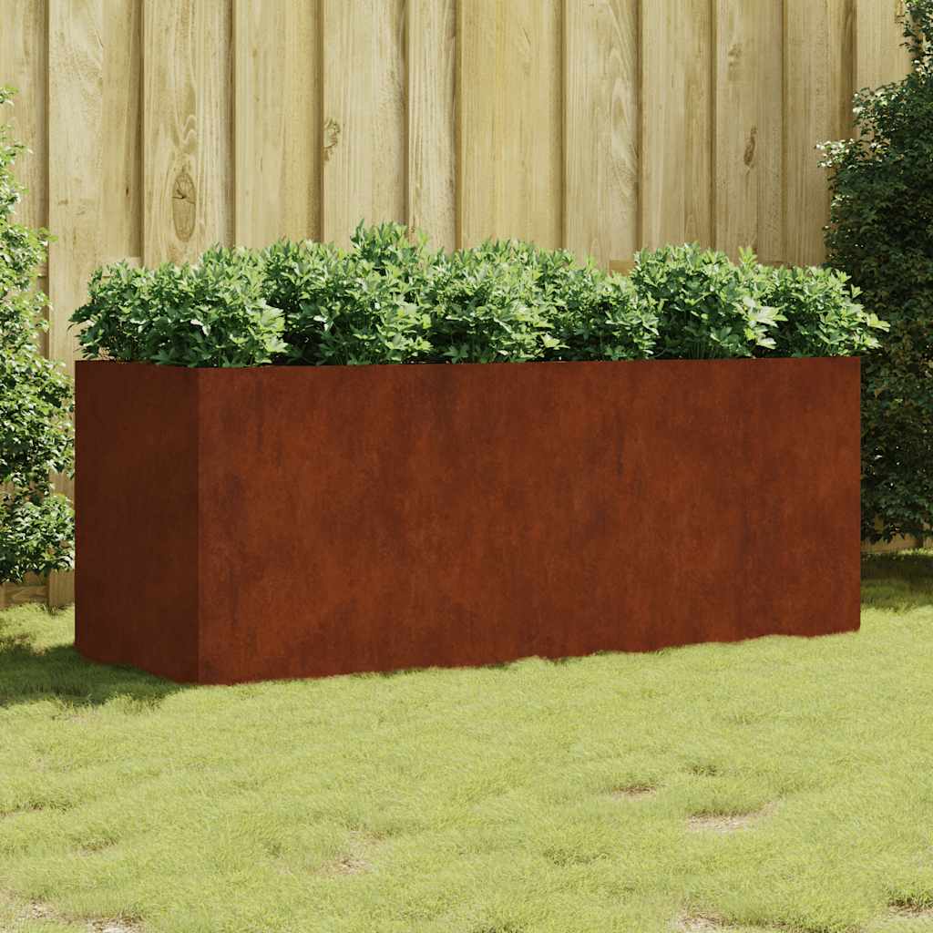 Canteiro elevado de jardim 200x80x80 cm aço corten