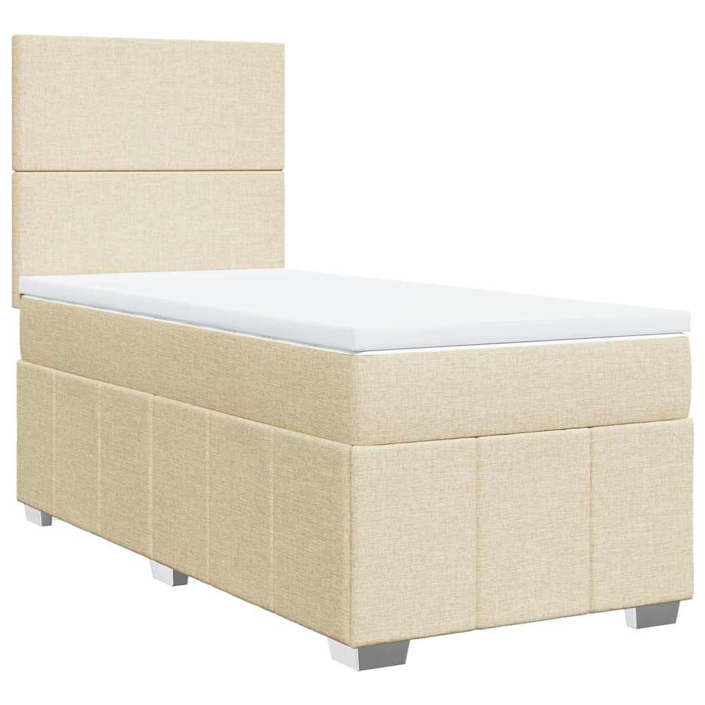 Cama com molas/colchão 80x200 cm tecido cor crème