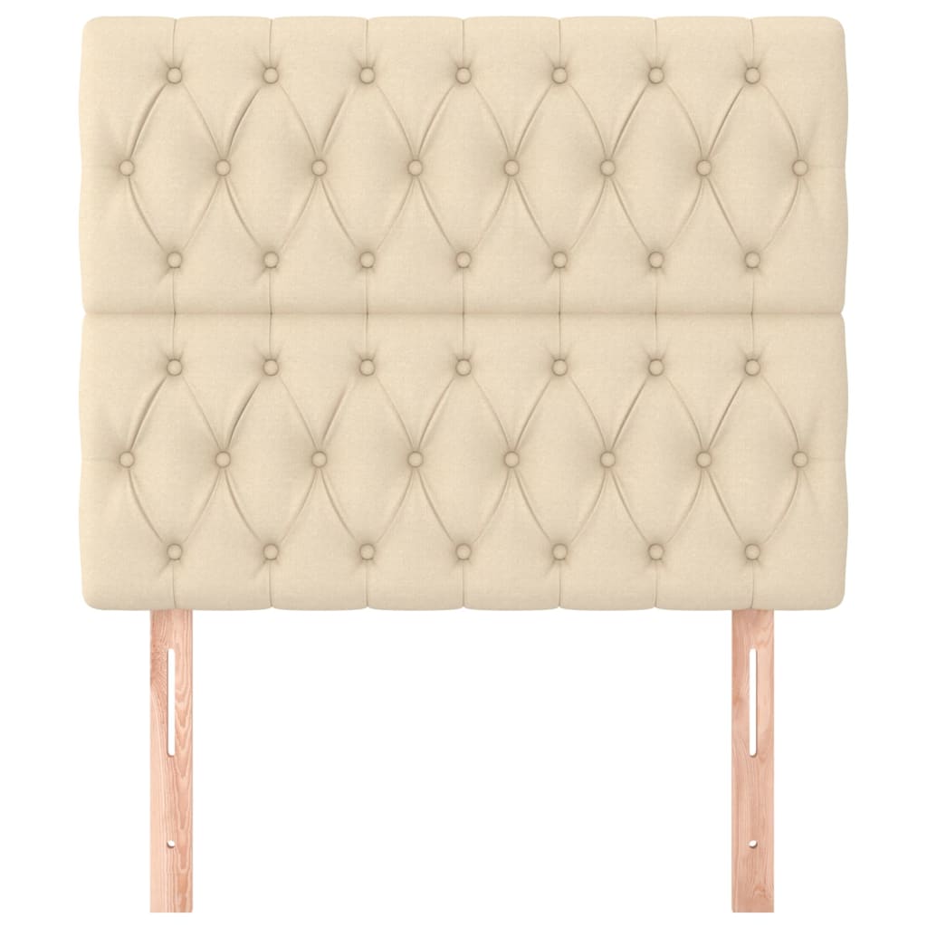 Cabeceira creme 100x7x118/128 cm tecido