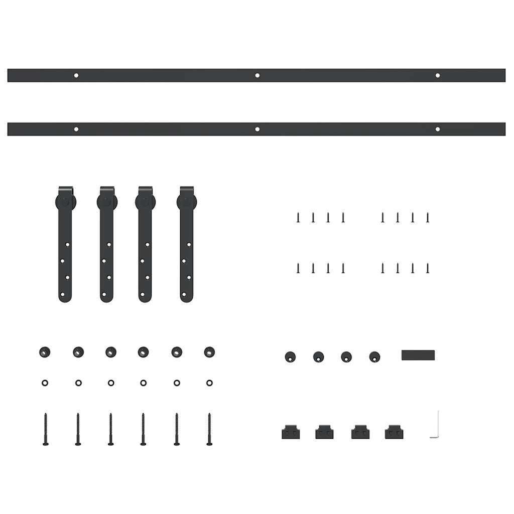 Kit p/ porta de armário deslizante 183 cm aço carbono