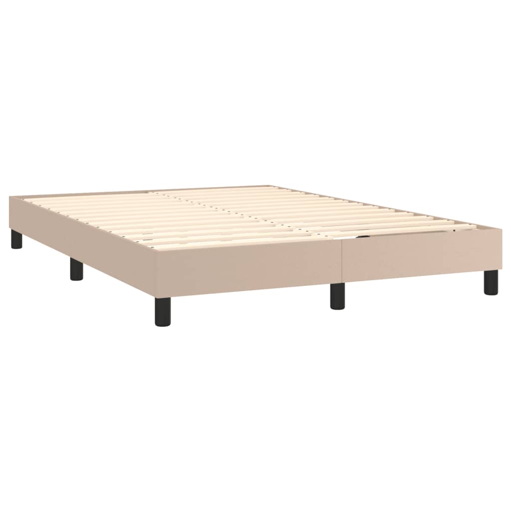 Estrutura de cama com molas 140x200 cm couro artificial cappuccino