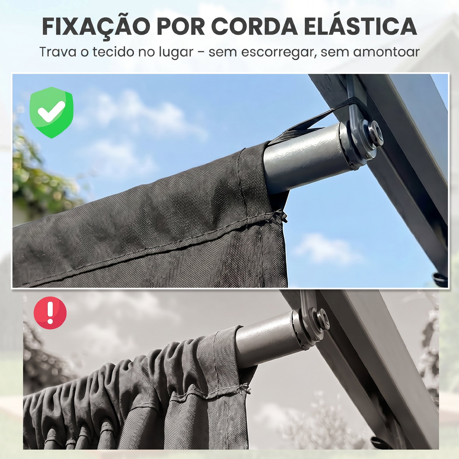 Cobertura para pérgola 2,5x2,55 m teto de substituição retrátil para pérgola com 10 orifícios de drenagem cinza escuro