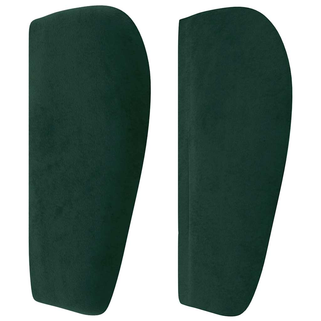 Cabeceira de cama c/ abas veludo 83x23x78/88cm verde-escuro