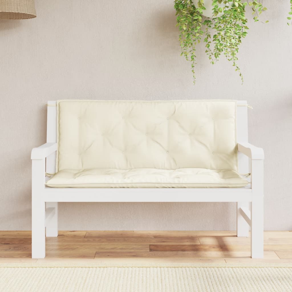 Almofadões banco jardim 2 pcs tecido oxford branco nata