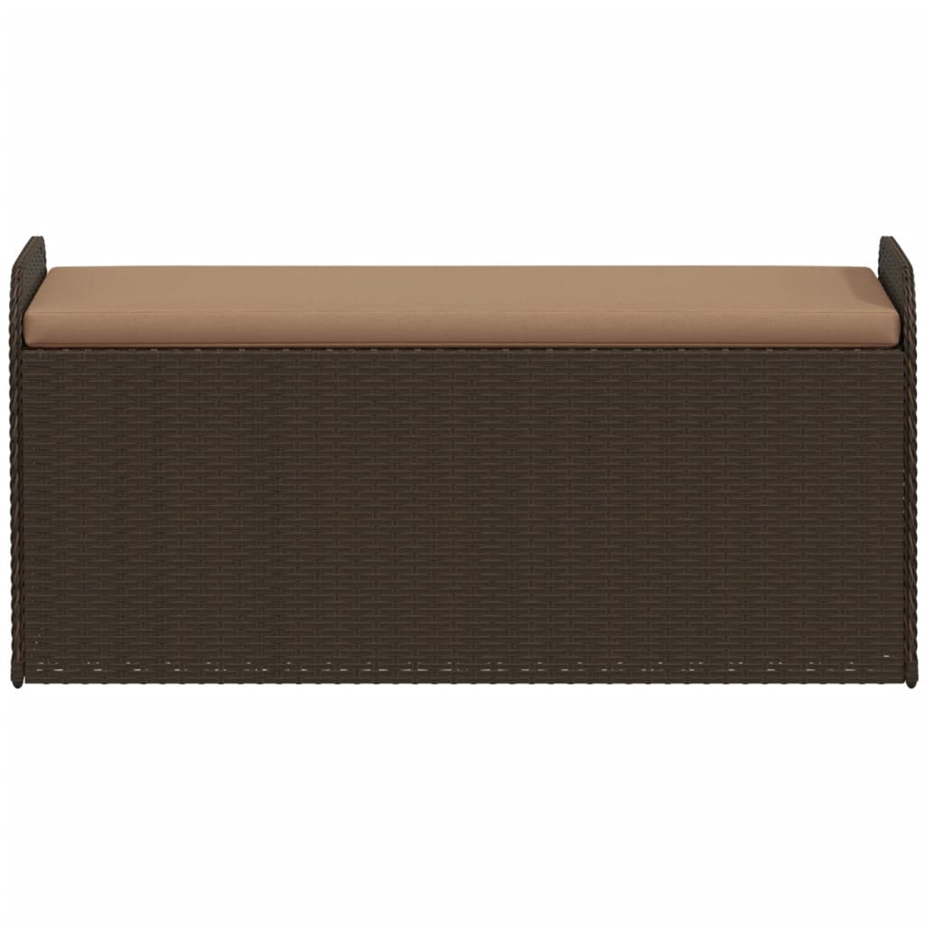 Banco de arrumação com almofadão 115x51x52 cm vime PE castanho