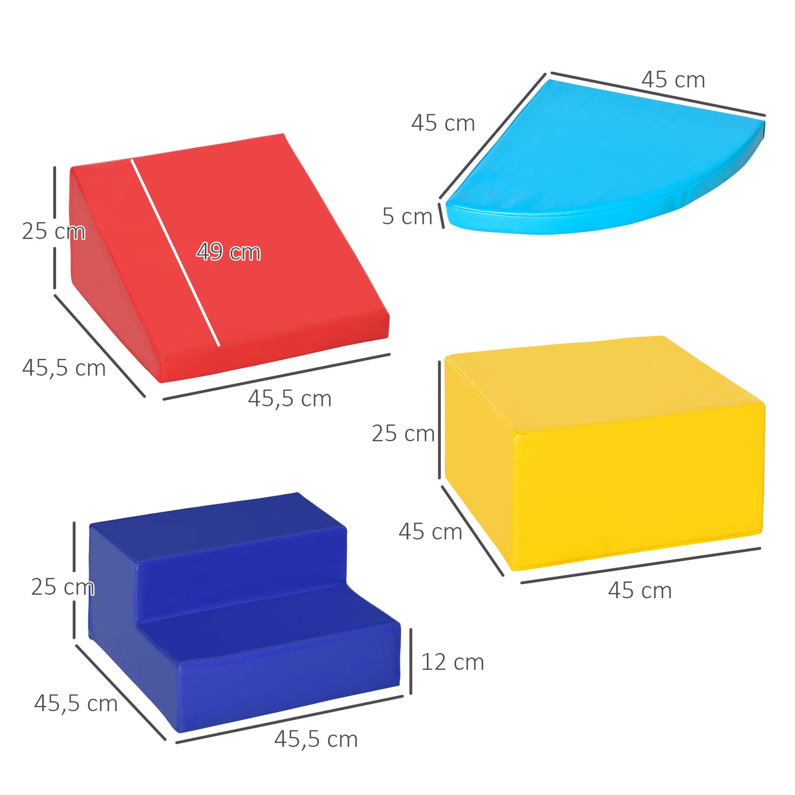 Conjunto de 4 Blocos de Psicomotricidade para Crianças Blocos de Construção Brinquedo de Aprendizagem Multicor