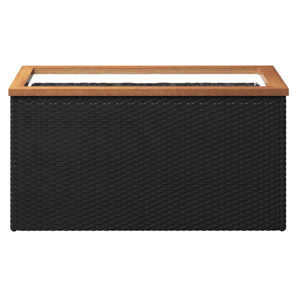 Vaso/floreira 80x40x40 cm vime PE preto