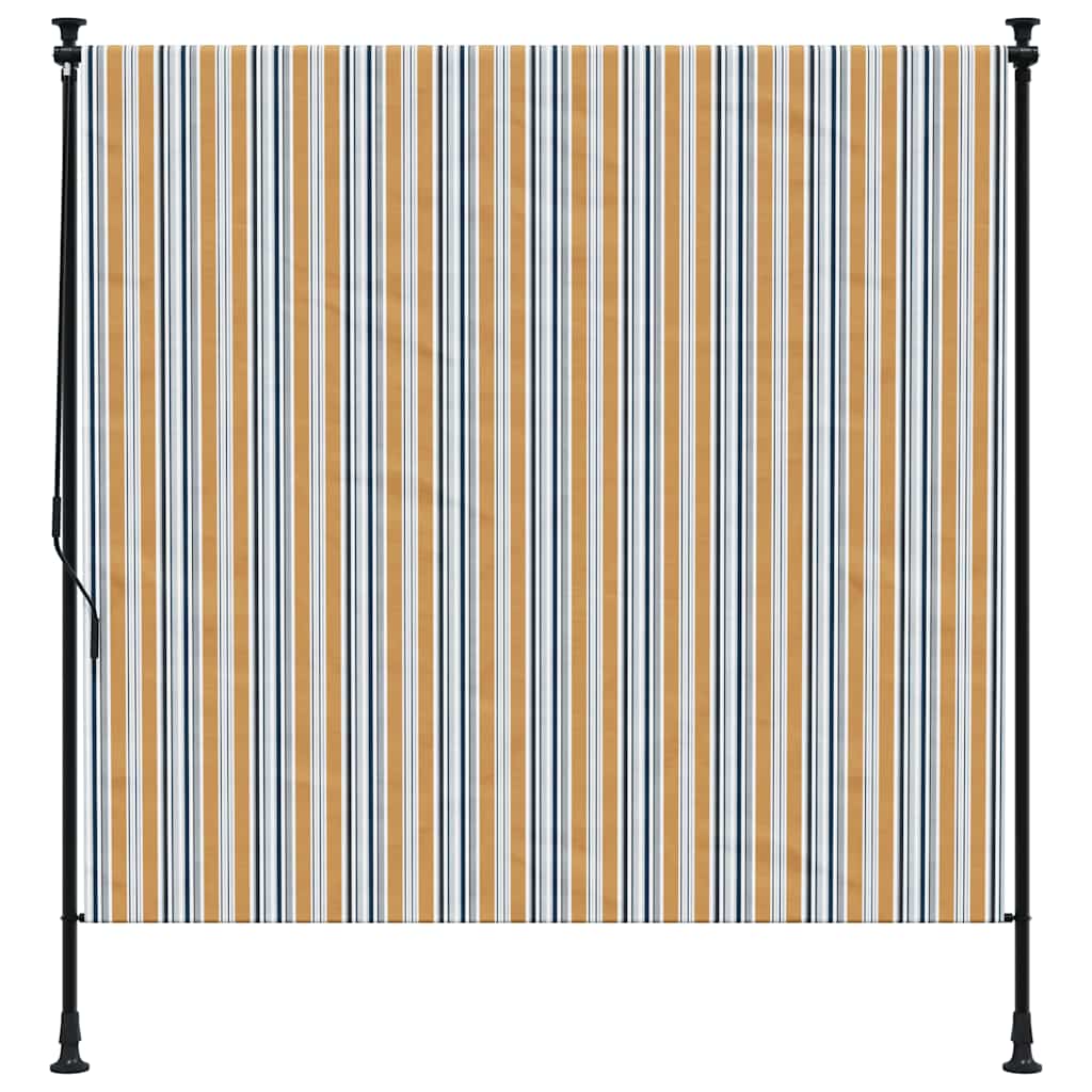 Estore de rolo exterior 200x270 cm tecido/aço amarelo e branco