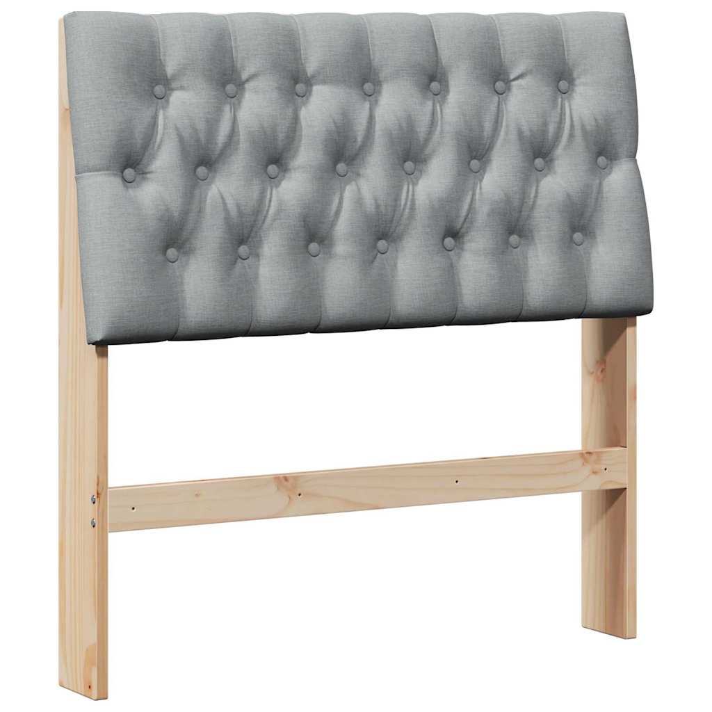 Cabeceira estofada cinzento-claro 90 cm