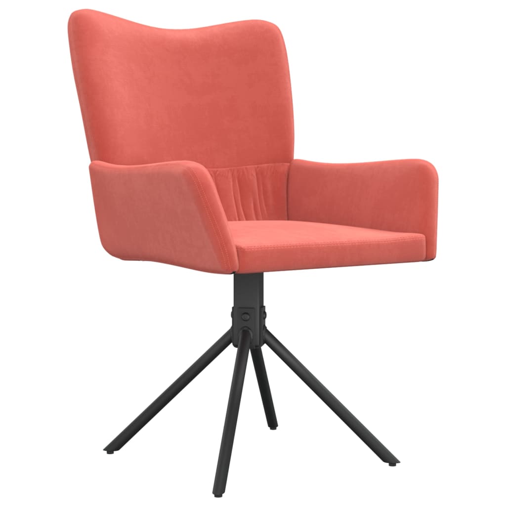 Cadeiras de jantar giratórias 2 pcs veludo rosa