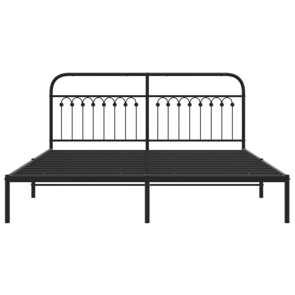 Estrutura de cama com cabeceira 183x213 cm metal preto