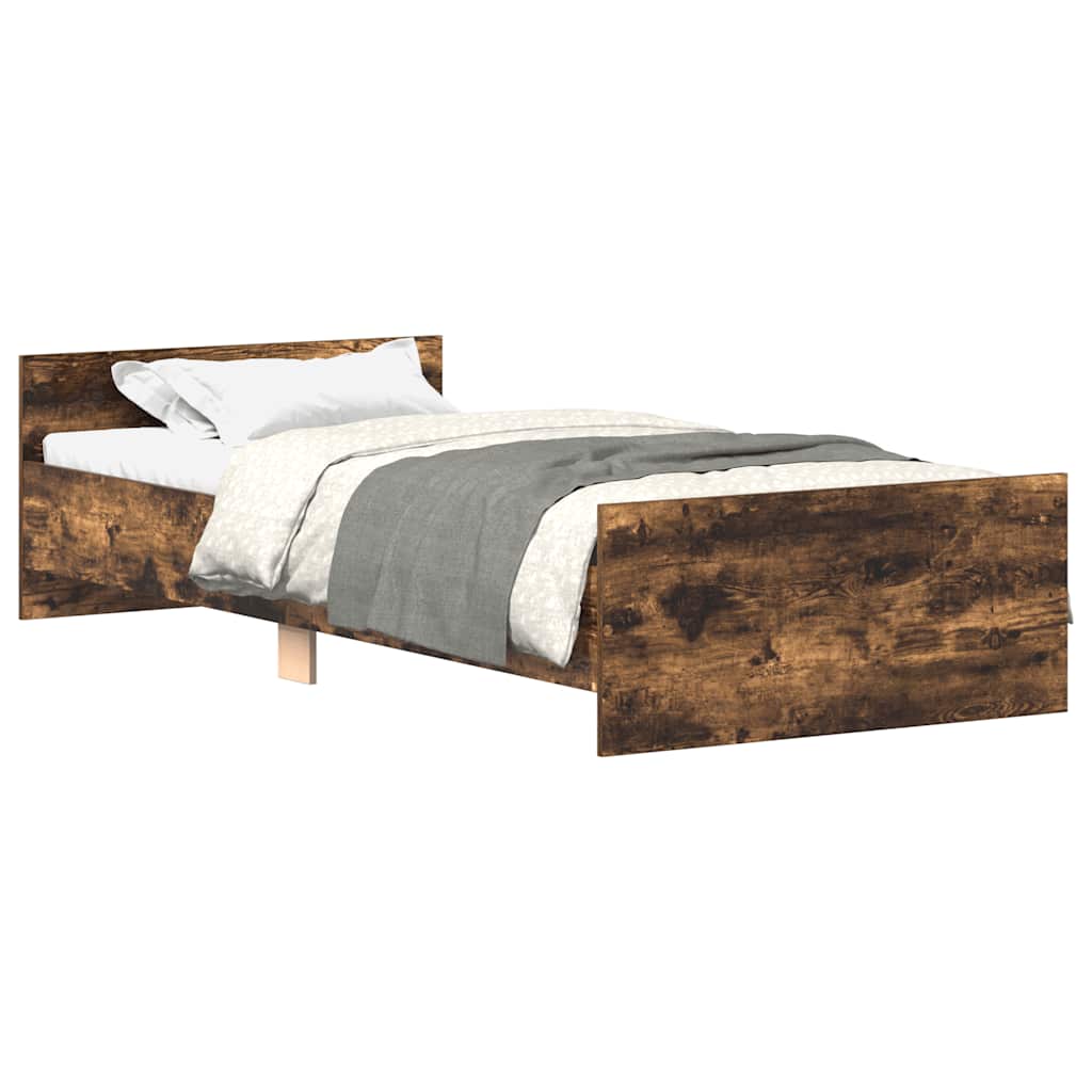 Estrutura cama s/ colchão derivados de madeira carvalho fumado