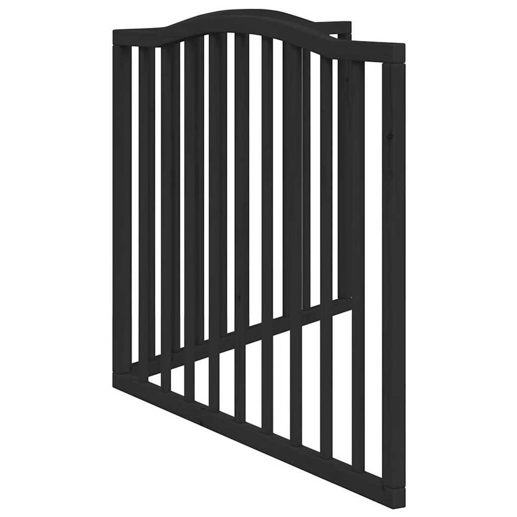 Portão p/ cães dobrável 2 painéis 160 cm madeira de álamo preto