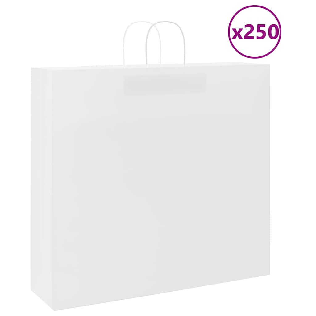 Sacos de papel 250 unid com alças branco 54x15x49 cm
