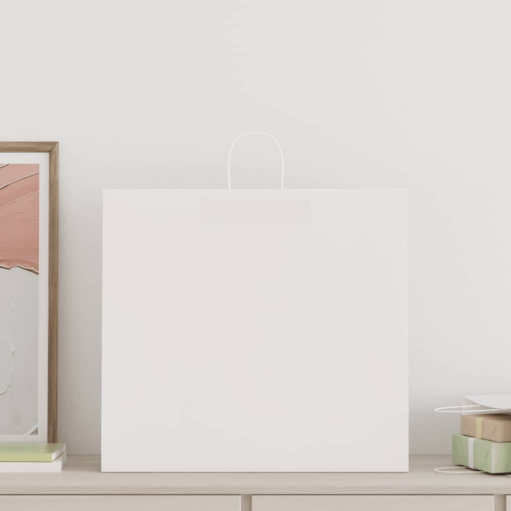 Sacos de papel 250 unid com alças branco 54x15x49 cm