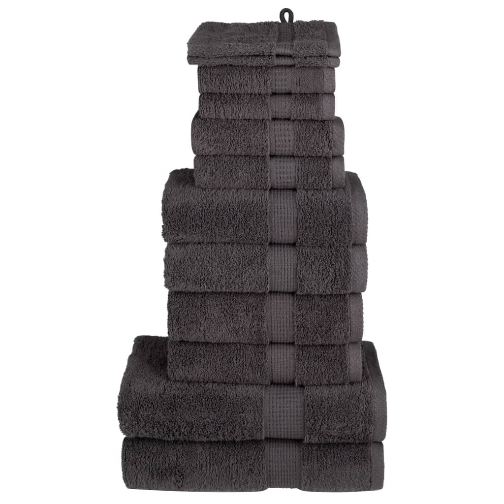 12Pcs conjunto toalhas banho premium solund 600gsm antracite