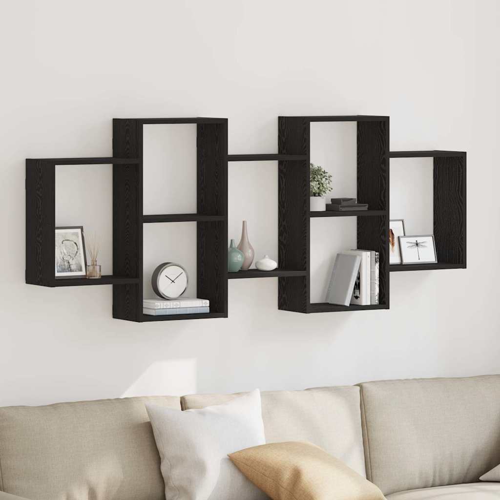 Prateleira de parede 159x18x65 cm deriv. madeira carvalho preto